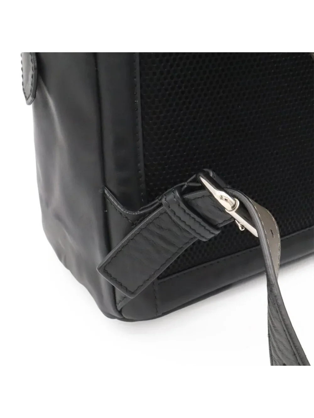 Fendi Backpack Leather Black Silver